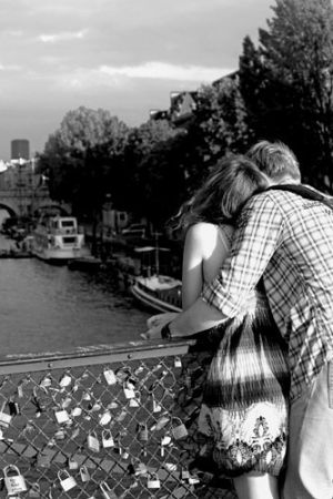 Paris Love on the  Pont Des Artes